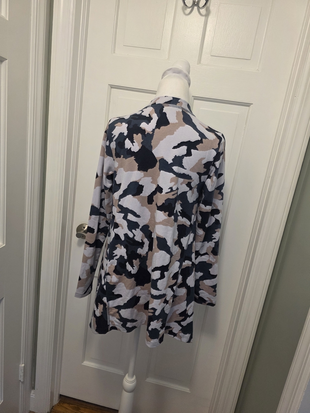 Logo Lounge Knit Camo Print Size XXS Cardigan in Navy, Beige & White - Picture 6 of 8